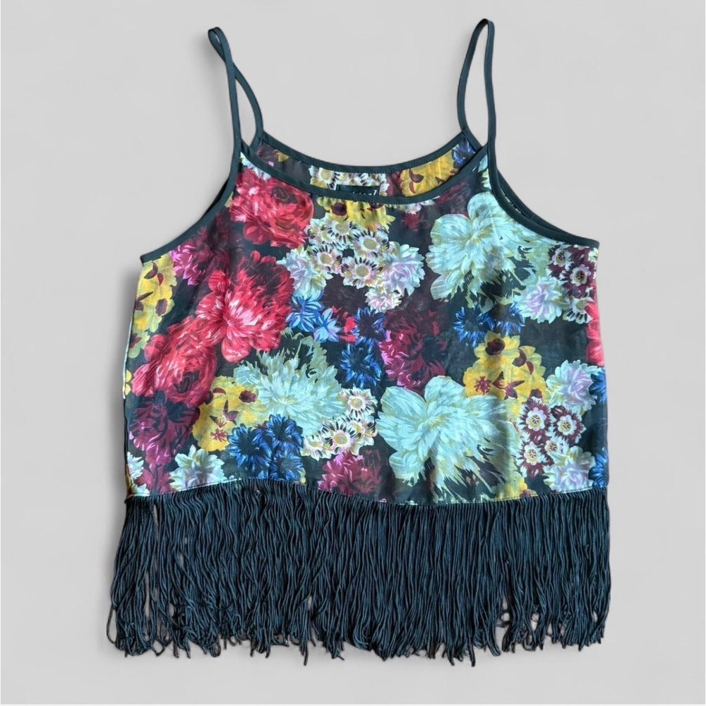 Vintage Wet Seal Floral Fringe Cami‎ Top